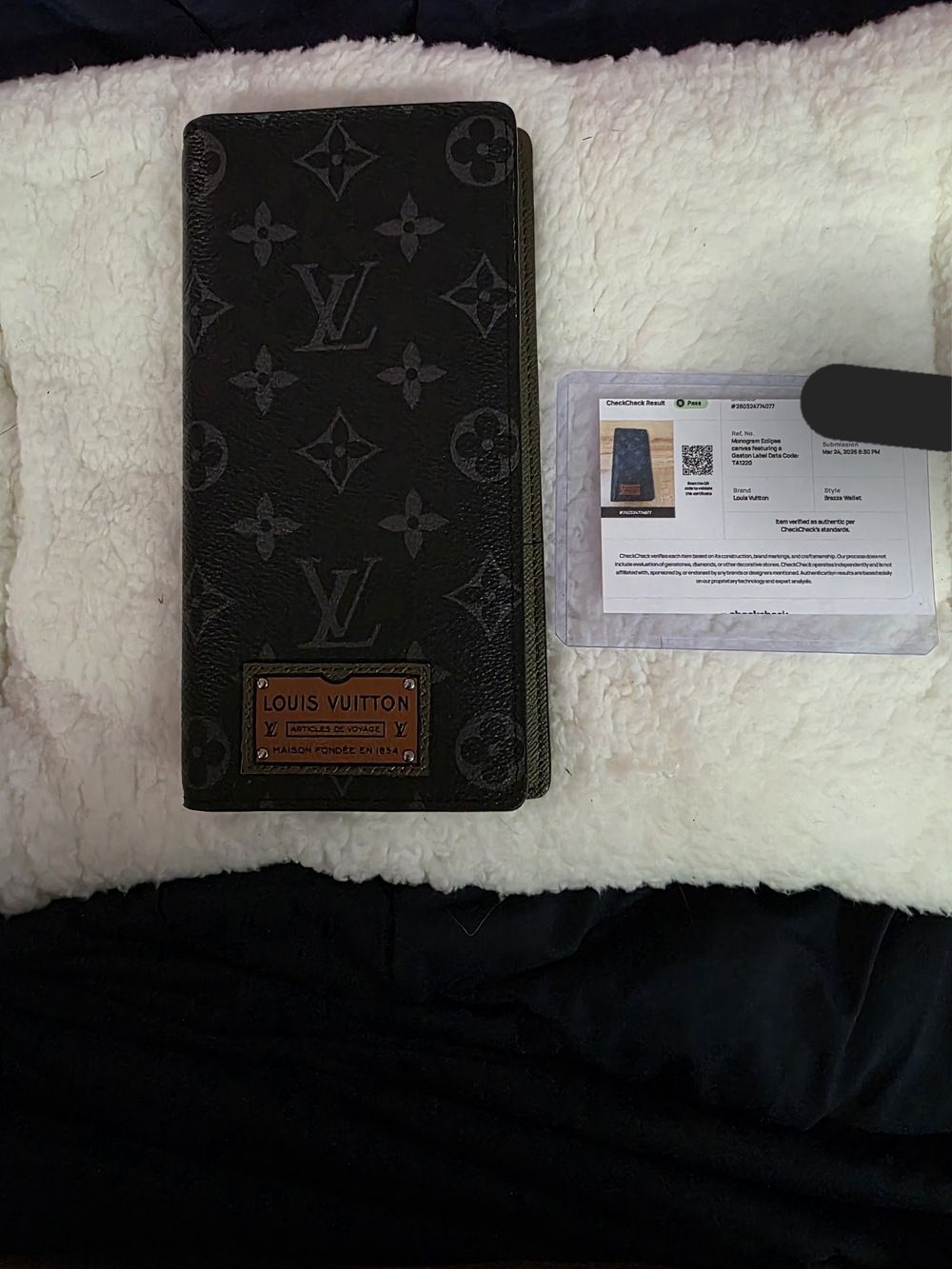 Louis Vuitton Eclipse Monogram Wallet With Gaston Date Code